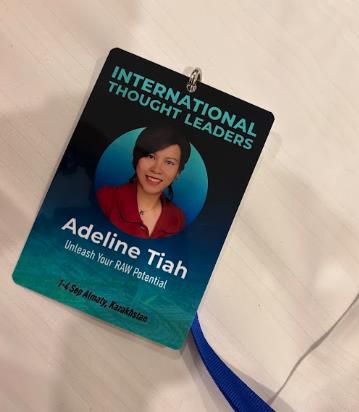 Speaker badge at the International Thought Leaders event