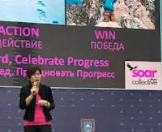 Adeline speaking at the Kazakhstan event