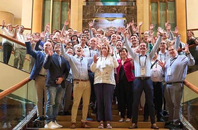 The leadership team celebrating after the session